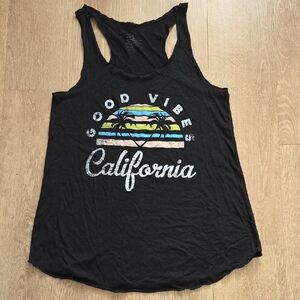 Black Graphic Tank Top